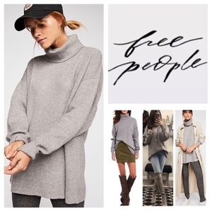 Free People Softly Structured Ribbed Turtleneck Sweater Tunic